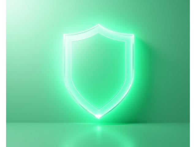 Illustration of a glowing shield protecting digital data